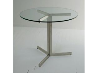 Mitchell Gold Emilio Round Side Table with Clear Glass Top