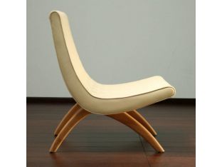 Vintage Ivory Quilted Armless Chair