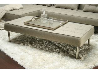 Light Gray Tweed Sectional Bench Ottoman