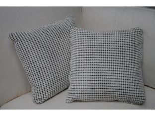 Black and White Velvet Dot Pillow