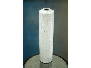 Tall Whitewashed Earthenware Vase