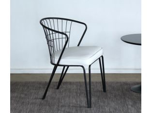 Vintage Wire Barrel Back Arm Chair