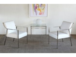 Valentine Arm Chair in White Leather
