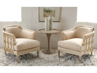 Pale Gold Gilt Fretwork Club Chair