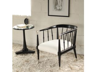 Tuxedo Black Chair with Silver Cap Feet