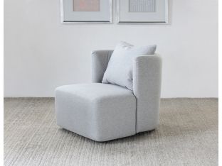 Maya Club Chair in Light Gray Fabric