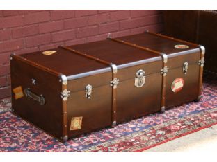 Cognac Wood Trunk Coffee Table