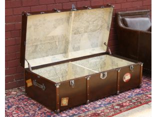 Cognac Wood Trunk Coffee Table