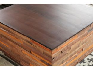 Recycled Wood Block Square Coffee Table