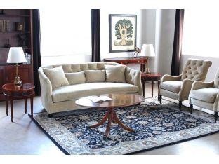 Light Yew Wood Oval Coffee Table on Pedestal, Circa 1960