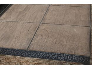 Hammered Iron Coffee Table with Reclaimed Pine Base