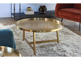 Brushed Gold Modern Coffee Table/Intersecting Legs