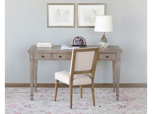 Antique Finish Writing Desk With Fluted Apron