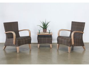 Brown Outdoor End Table With Teak Top