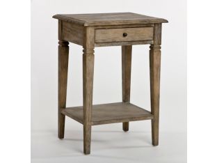 Limed Gray Oak End Table with Drawer