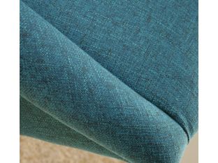 Blue Woven Lounge Chair with Walnut Legs detail
