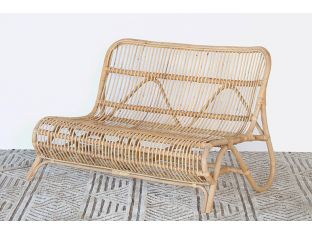 Natural Rattan Loveseat