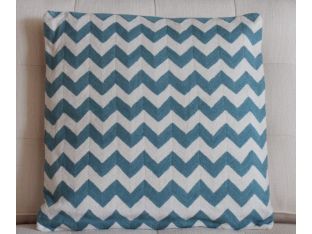 Teal Zig Zag Stripes Pillow