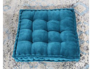 Vivid Teal Tufted Floor Pillow