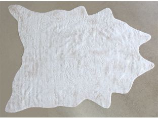 6' 2" X 8' Ivory Faux Cowhide Rug