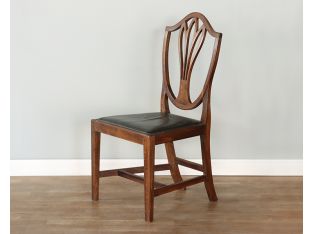 Shield Back Dining Chair in Black Oak, Circa 1960