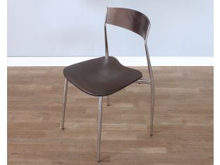 Dark Wood & Chrome Leg Side Chair