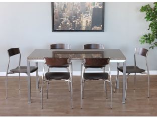 Dark Wood & Chrome Leg Side Chair
